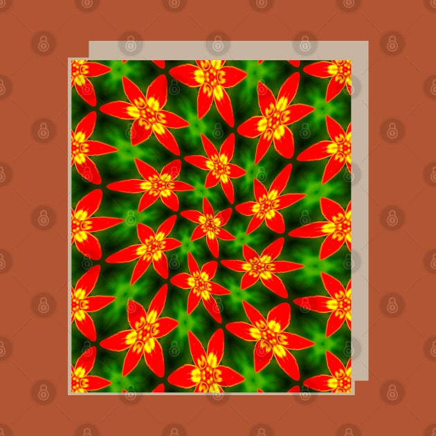 Red Cute Blossom Pattern by PatternFlower
