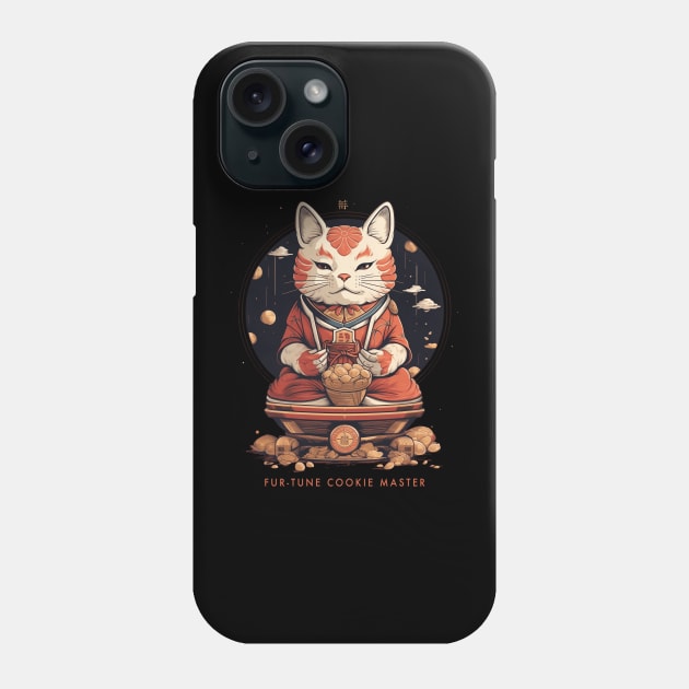 Fortune Cookie Master Asian Cat Phone Case by origato