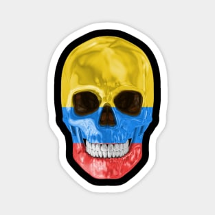 Colombia Flag Skull - Gift for Colombian With Roots From Colombia Magnet