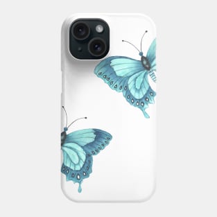 Turquoise butterfly, blue emperor Phone Case