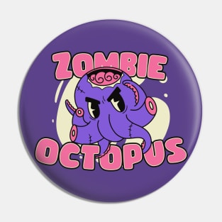 Cute Zombie Octopus // Funny Halloween Zombie Animals Pin