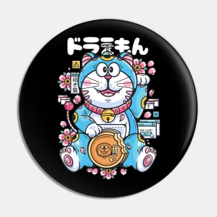 Maneki Neko Doraemon Pin