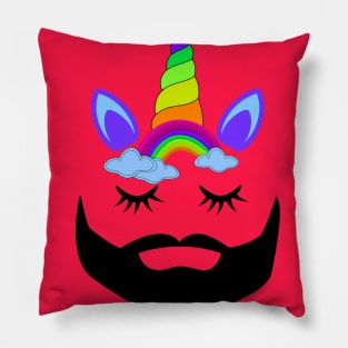 rainbow unicorn dad Pillow