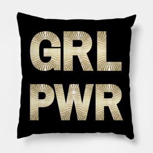 GRL PWR Gold Animal Print Pillow