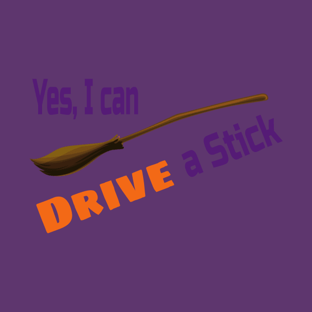 I can Drive a stick Witch Broom Tee Shirt by Bunnuku