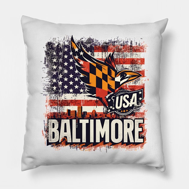 Baltimore City Pillow by Vehicles-Art