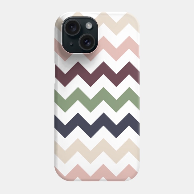 Chevron pattern - muted floral colors Phone Case by MeowOrNever