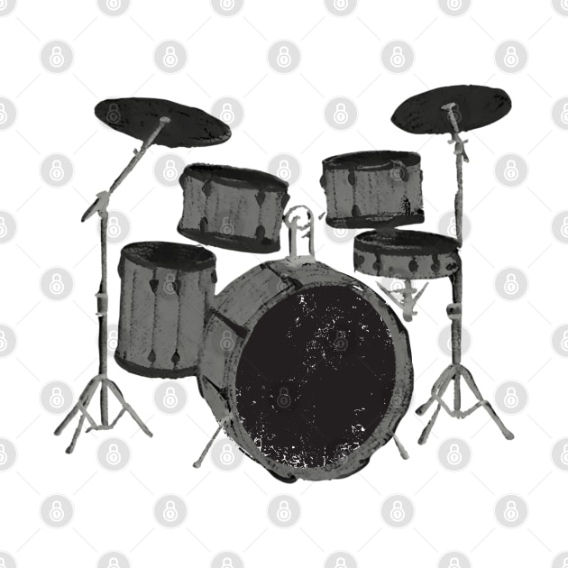 Hand Drawn Drum Set by Sloat