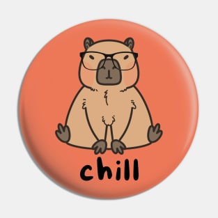 Chill Capybara Wearing Glasses Pin