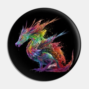 Rainbow Inferno - A Fiery Dragon of Many Colors Pin