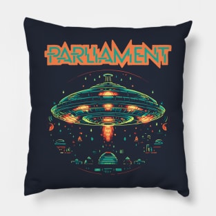 Parliament Funkadelic Retro Mothership UFO Rock Funk Throwback Pillow