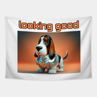 Basset Hound - Looking Good and dressed for success Tapestry