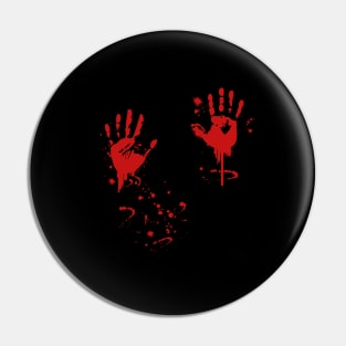 Halloween bloody hands blood splatter gift idea Pin