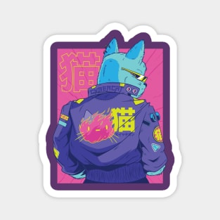 Cyberpunk Cat Magnet