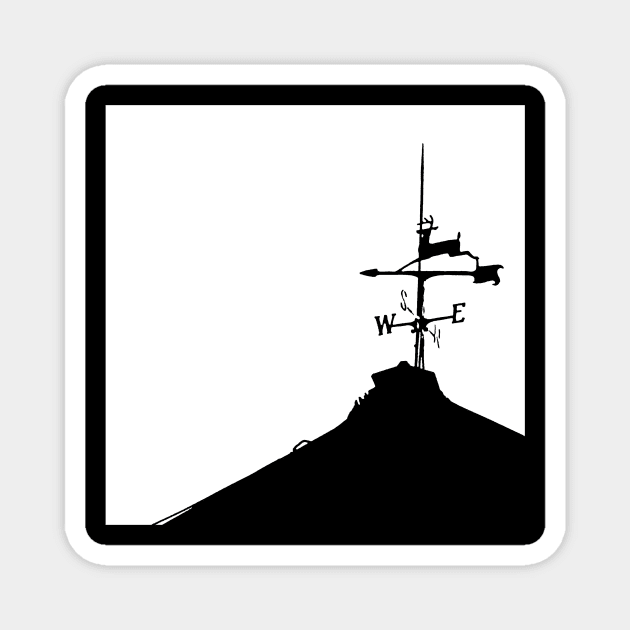 Weathervane West (white) Magnet by Giddyup Graphics