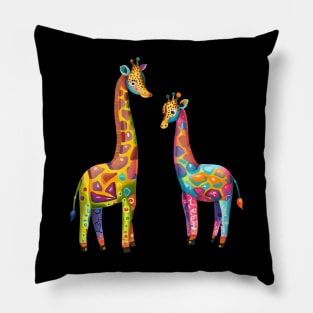 Colourful Giraffes Pillow