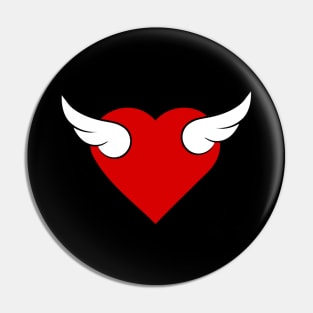 Winged Red Heart 03 Black Pin