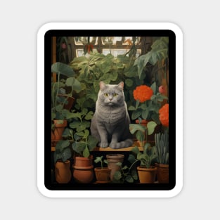 Purrfect Harmony: Cats and Plants Magnet