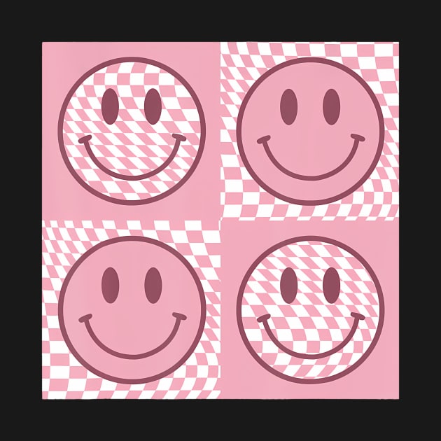 Funny Face Checkered Pattern Smile Face Meme Trendy by deptrai0023