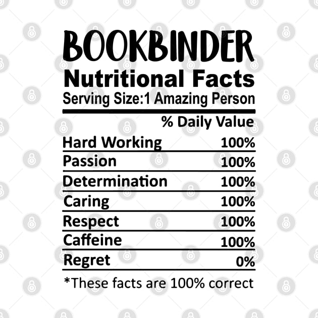 Bookbinder Nutrition Facts Funny by HeroGifts