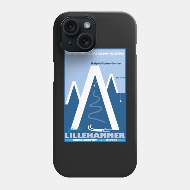 Lillehammer,Norway, Ski Travel Poster Phone Case by BokeeLee