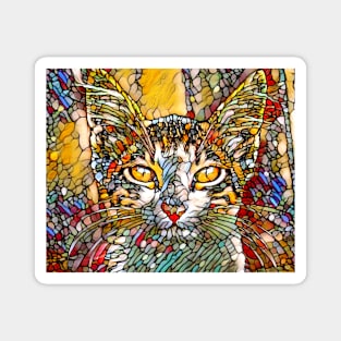 Mosaic Multicolor Cat 697 Magnet