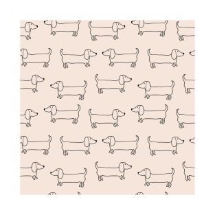 Dachshund Dog Line Drawing Pattern T-Shirt