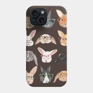 Rabbits in Glasses Phone Case