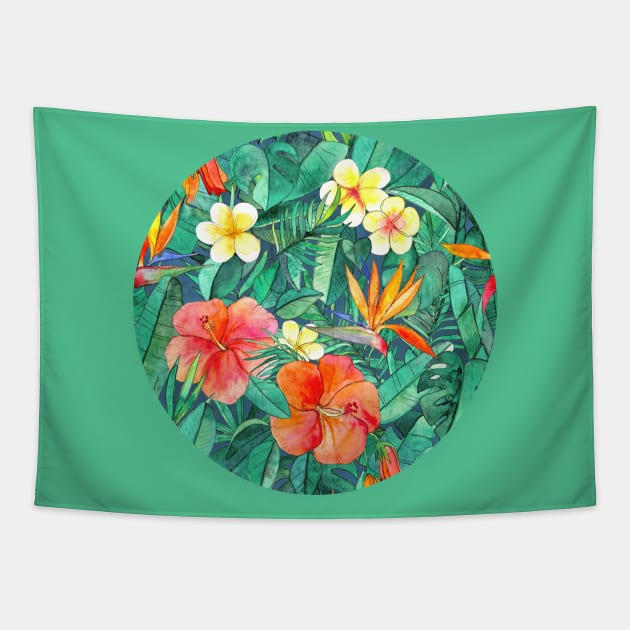 Classic Tropical Garden Tapestry by micklyn