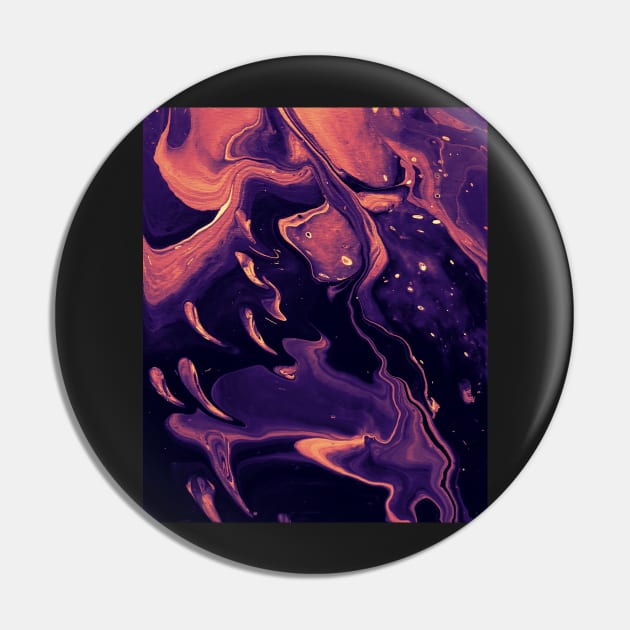 Ghosts - Sunset Color Acrylic Pour Pin by dnacademic