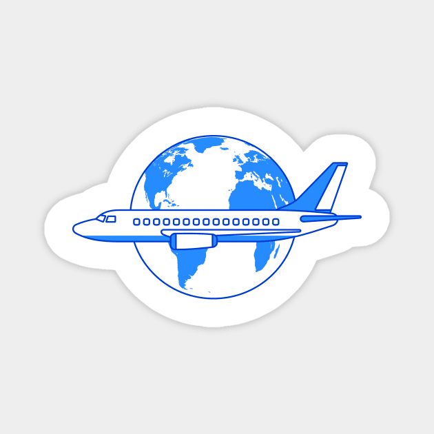 Airplane and globe Magnet by AlexanderZam