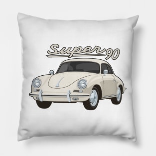 356 B Super 90 gt coupe Car classic vintage retro cream Pillow