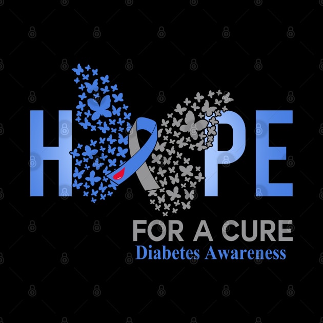 Hope For A Cure  Butterfly Gift diabetes Awareness by HomerNewbergereq