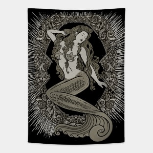 Neo Classic Mermaid Siren Sepia Tapestry
