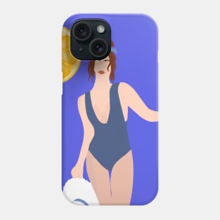 Woman at the beach 12 Phone Case