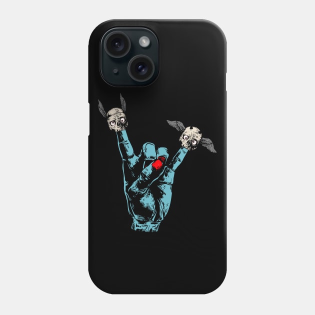 Rock Hand Skull Rocking Skeleton Phone Case by BurunduXX-Factory