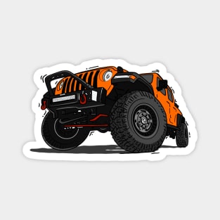 Orange Jeep Illustration Magnet