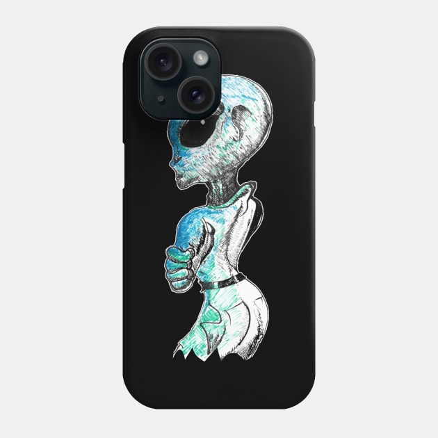 ink illustration - Grey - space and science fiction inspired designs Phone Case by STearleArt