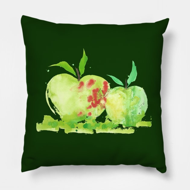 Green apples Pillow by Elsiebat