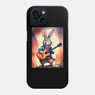 cute rabbit playing the guitar Phone Case