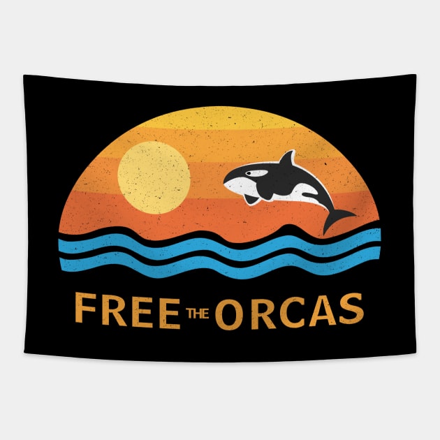 FREE THE ORCAS Shirt Freedom For Orcas Free Willy - Tilikum - Lolita - The Killer Whales Tapestry by shopflydesign