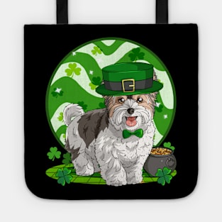 Biewer Terrier Dog St Patricks Day Leprechaun Tote