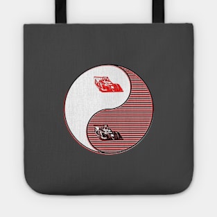 yin yang balance harmony design eastern philosophy f1 car Tote