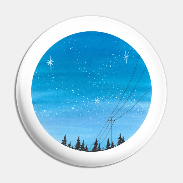 Blue Galaxy Pin by RosanneCreates