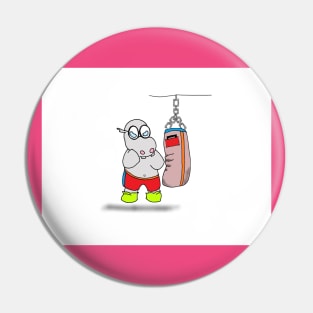 Boxing hippo Pin