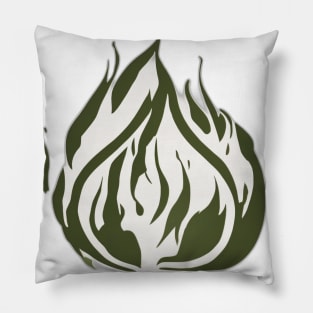 Fire Olive Green Shadow Silhouette Anime Style Collection No. 298 Pillow
