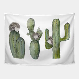 Hedgehogs on cactus Tapestry