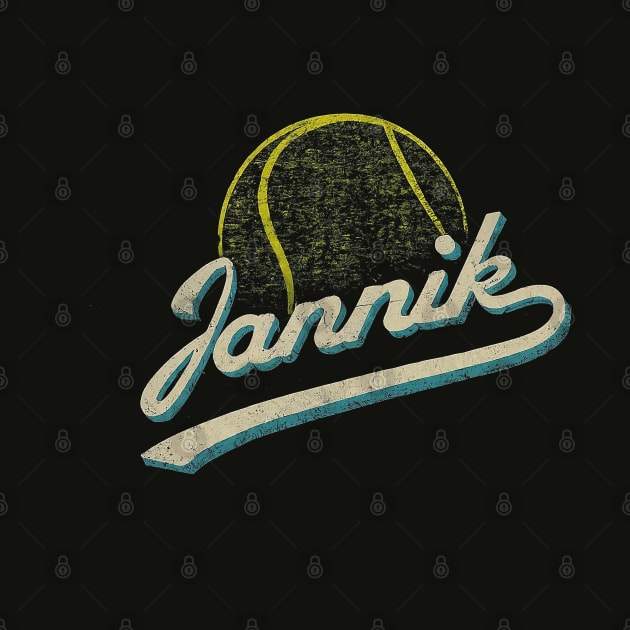 Jannik Sinner - Tennis Ball by Retro Travel Design