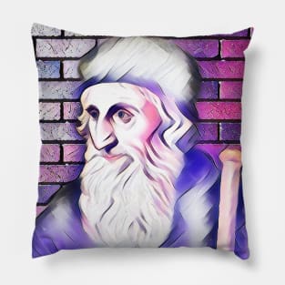 John Wycliffe Pink Portrait | John Wycliffe Artwork 8 Pillow