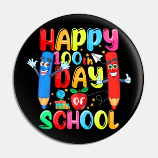 Happy 100Th Day Of School Student Teacher Women Kids Pin